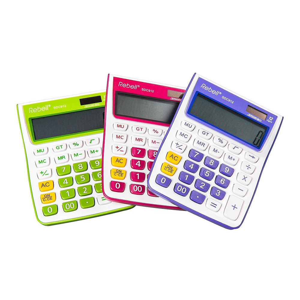 Калькулятор настольный Rebell "SDC-912VL/BL", 12-разрядный, фиолетовый - 4