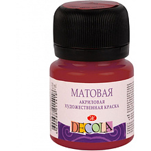 Краска акриловая матовая "Декола", 325 бордовая, 20 мл., банка
