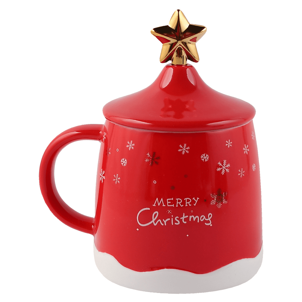 Кружка керамическая "Волшебный вечер", 400 мл, с крышкой и ложкой, ассорти - 3