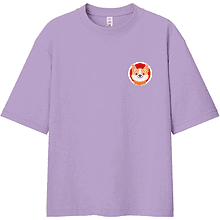 Футболка унисекс "Корги. Dog love club", XS-S, хлопок, оверсайз, лавандовый