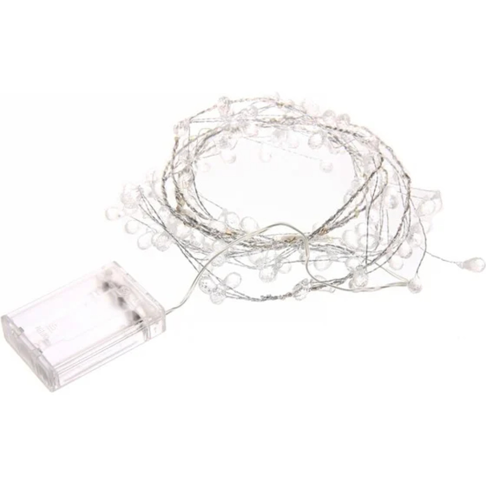 Гирлянда LED "Сверкающие хрусталики", теплый белый - 3