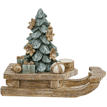 Фигурка "Елочка на санках", 10х11 см, разноцветный