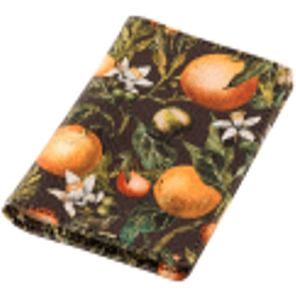 Обложка для паспорта "Flora. Paradise. Oranges", кожзам, зеленый, оранжевый - 2