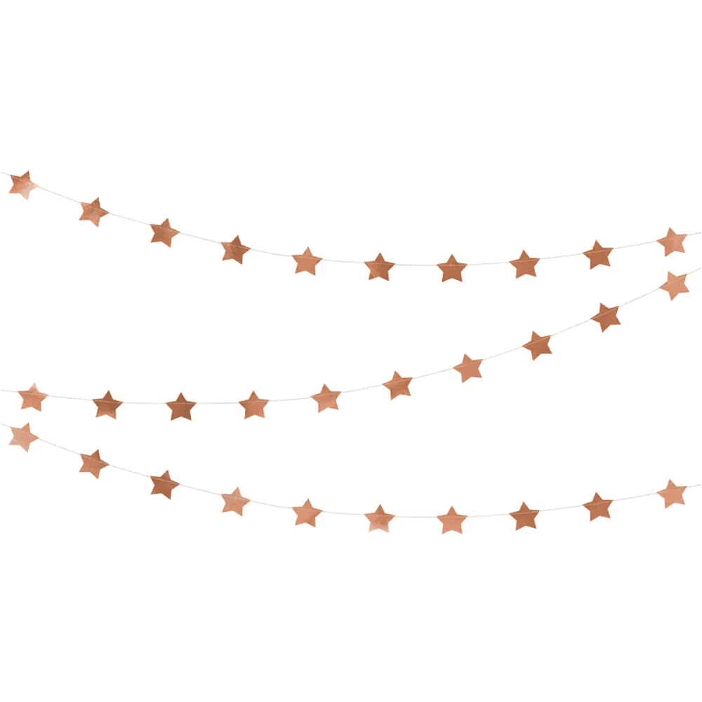 Гирлянда новогодняя "Звезды", 3.6 м, розовое золото