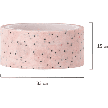 Клейкая лента "Оттенки розового", 15х3 мм/м, ассорти - 5