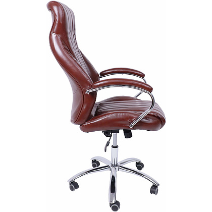 Кресло для руководителя AksHome "Mastif", экокожа, хром, темно-коричневый - 3