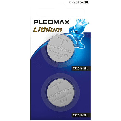 Батарейка PLEOMAX CR2016 Samsung литиевый, дисковый, 2 шт