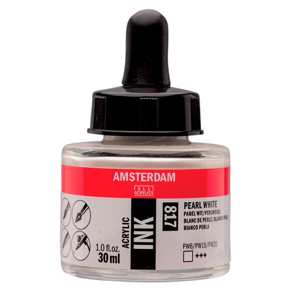 Жидкий акрил "Amsterdam", 817 жемчужный белый, 30 мл