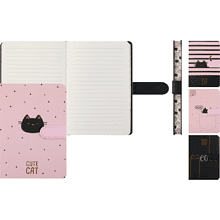 Книга записная "Meow", А5, 130х190 мм, 128 листов, линейка, на магните, ассорти