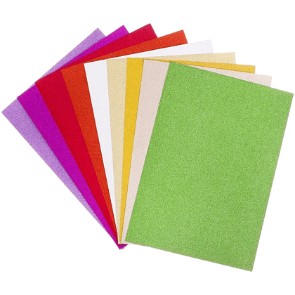 Картон цветной набор "Calligrata" с блестками, А4, 10 цв., 10 л.