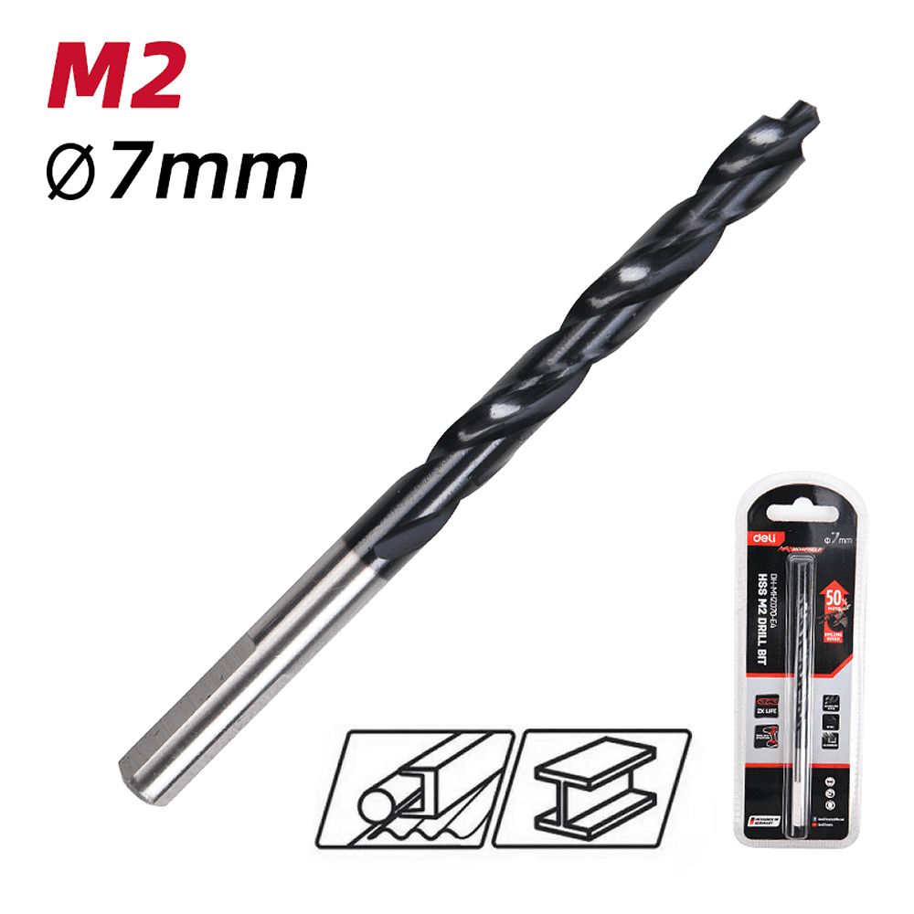 Сверло по металлу Deli RS EDH-MHZ070-E4, 7.0 мм, DIN 338, HSS-TiN - 3 Сверло по металлу Deli RS EDH-MHZ070-E4, 7.0 мм, DIN 338, HSS-TiN - 3