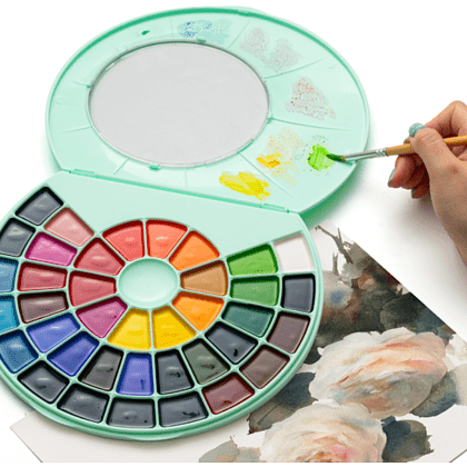 Краски акварельные "Himi", набор, 38 цветов, зелёный футляр - 5