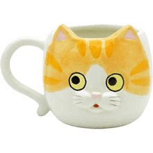 Кружка керамическая  "Рыжий кот", 410 мл, оранжевая