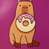 Обложка для паспорта "Capybara donut", разноцветный - 3