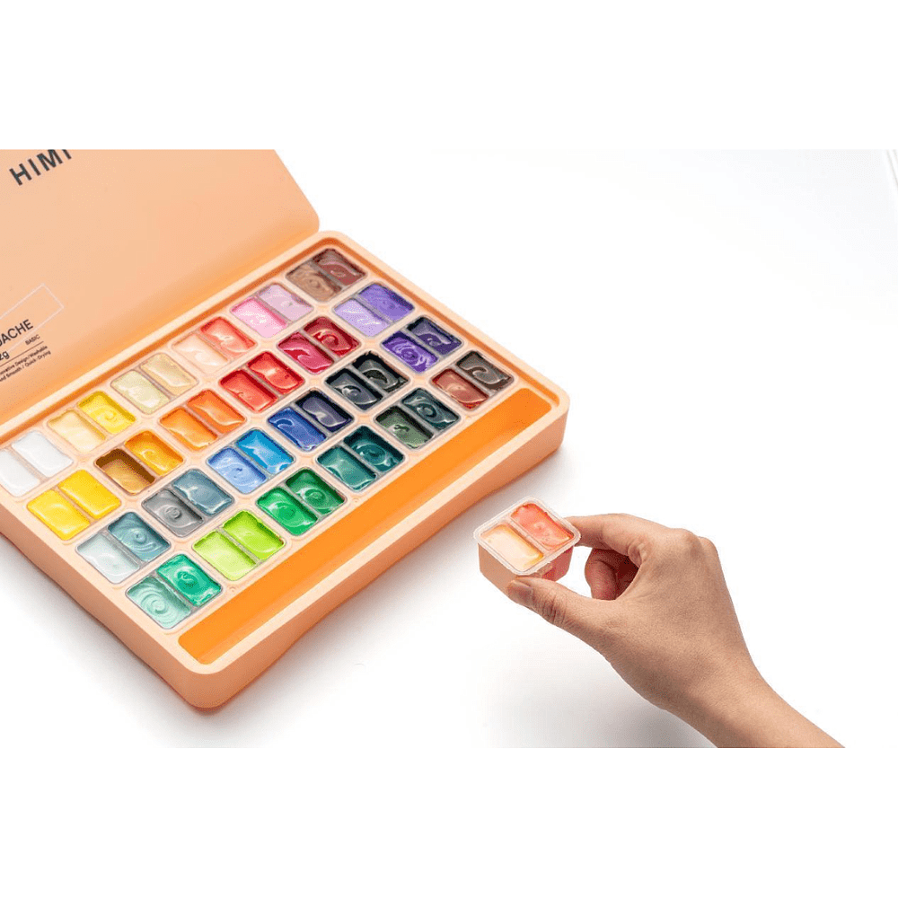 Краски гуашевые "Himi Jelly Cup", 48 цветов, персиковый футляр - 4