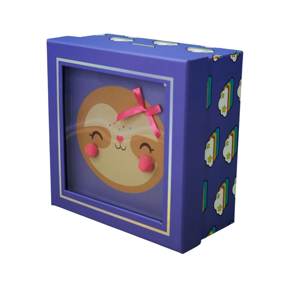 Коробка подарочная "Cute sloth", 19х19х9.5 см