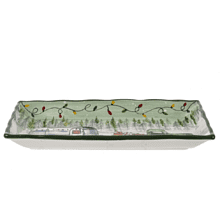 Блюдо керамическое "Сказочная пора", 37х22 см, разноцветный