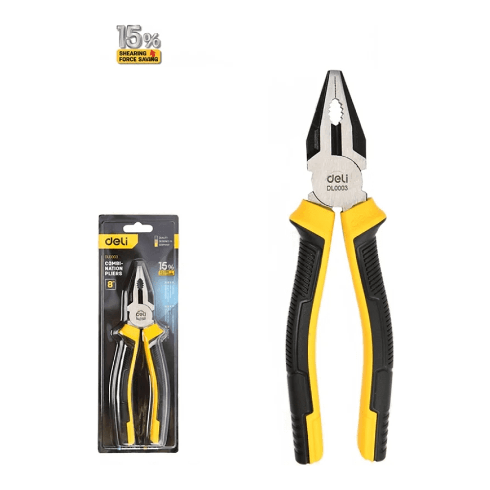 Плоскогубцы Deli YS EDL0003, 200 мм, 2-х компонентные рукоятки - 2