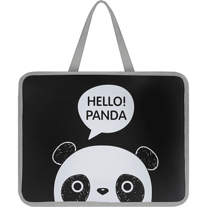 Папка для тетрадей "Panda", 26х33 см, серый, черный