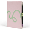 Блокнот "Doodle green paper", А5, 96 листов, розовый, срез зеленый - 3