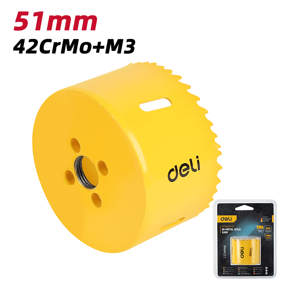 Коронка биметаллическая Deli YS EDH-SKK051-E1, 51 х 38 мм, М14 - 2 Коронка биметаллическая Deli YS EDH-SKK051-E1, 51 х 38 мм, М14 - 2