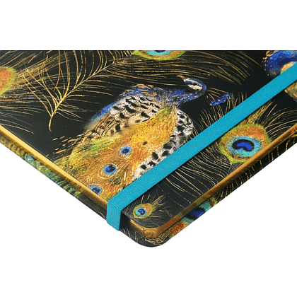 Еженедельник недатированный "Fauna. Павлины", А5, 144 страниц, линованный, черный, зеленый - 3