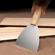 Шпатель Deli YS DL-HD4C, нержавеющий, 100 мм, деревянная рукоятка