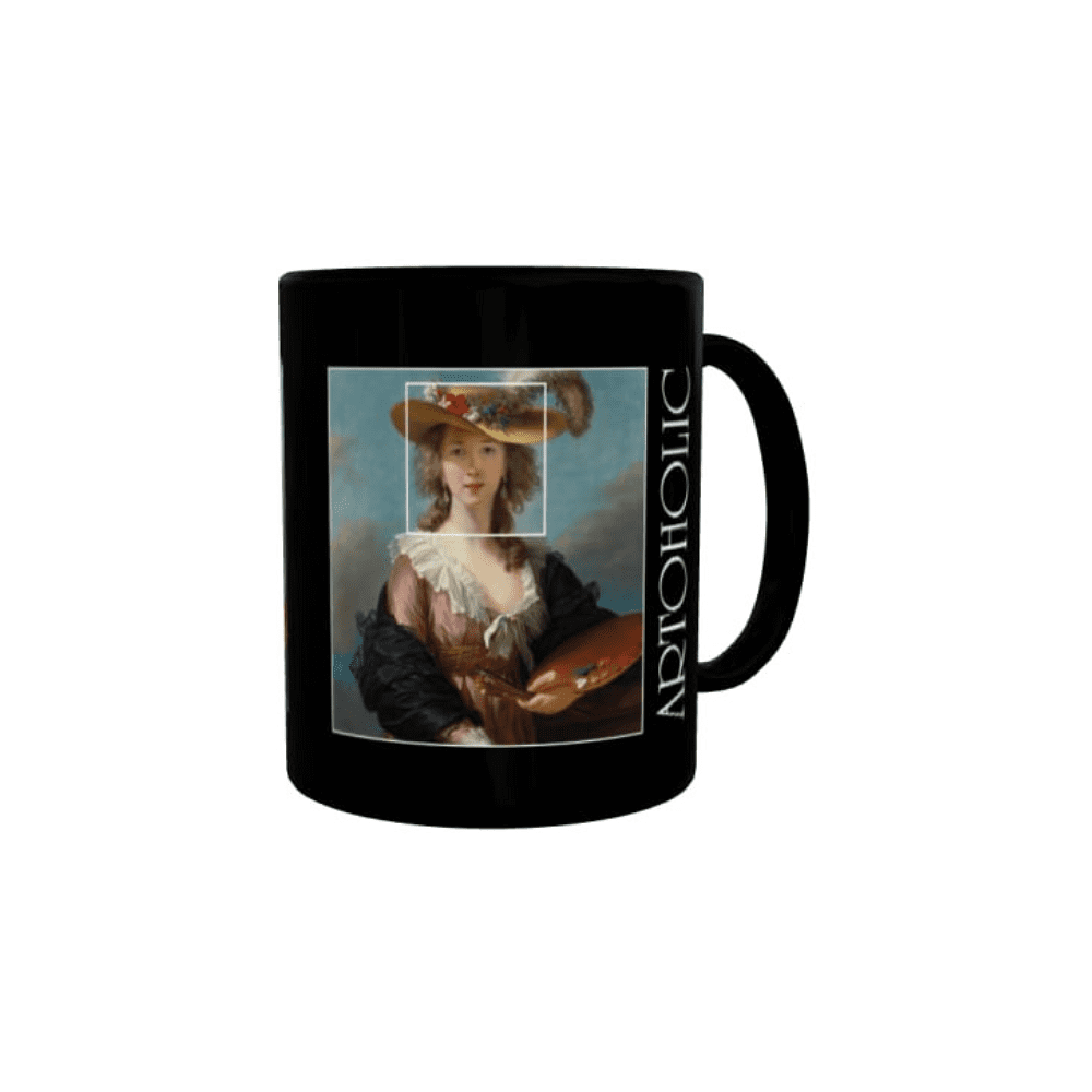 Кружка керамическая "ARTOHOLIC. Автопортрет. Элизабет Виже-Лебрен", 480 мл, черный