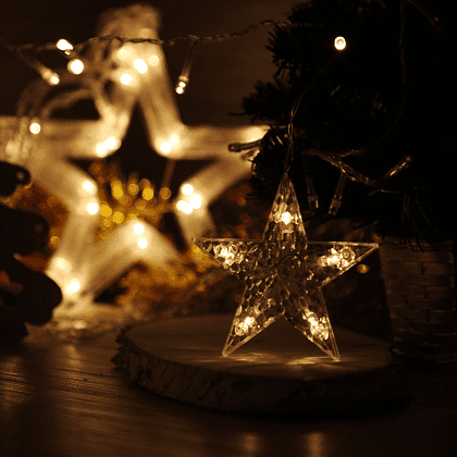 Гирлянда электрическая LED "Бахрома. Звезда", тепло-белый - 3
