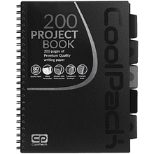 Блокнот на спирали "CoolPack", A4, 100 листов, клетка, черный