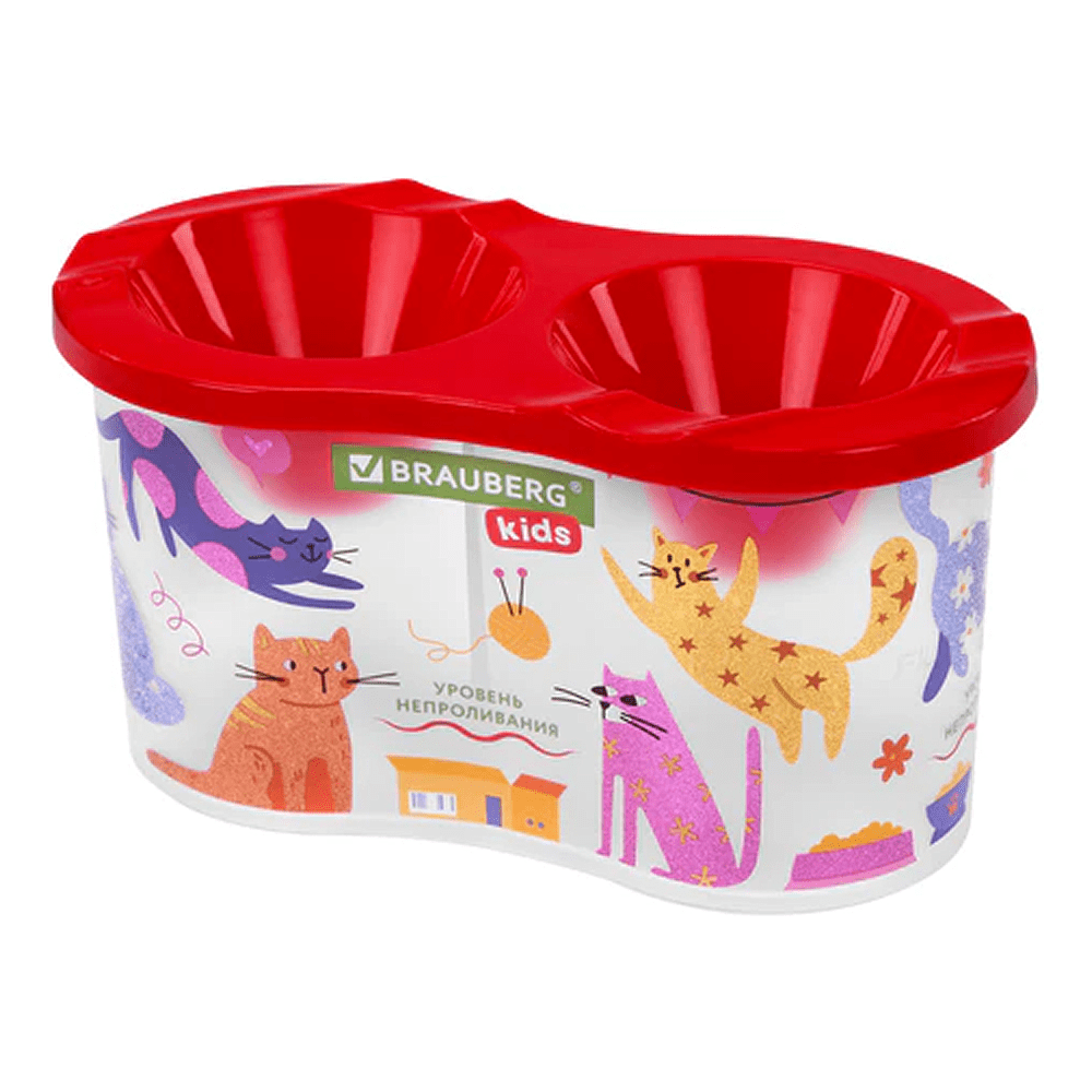 Стакан - непроливайка "Brauberg Kids", двойной, ассорти - 6