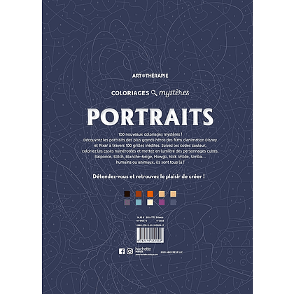 Раскраска по номерам на французском языке "Coloriages mystères Disney - Portraits" - 2