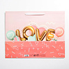 Пакет бумажный подарочный "С любовью", 40x31x11.5 см, розовый - 4