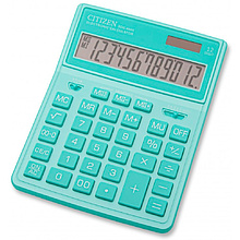 Калькулятор настольный CITIZEN "SDC-444 XRGNE", 12-разрядный, бирюзовый