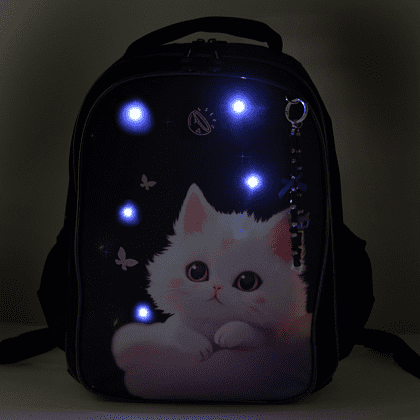Рюкзак школьный "COMFORT Light Dream cat", черный - 2
