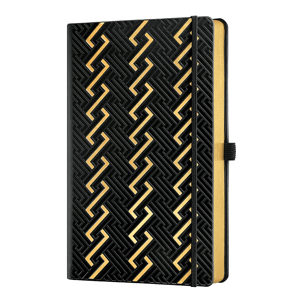 Блокнот Castelli Milano "Roman Gold", А5, 96 листов, линейка, черный, золотой - 2