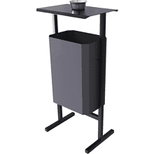 Урна уличная для мусора СТАНДАРТ с пепельницей, 35 л, металл, серый