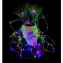 Гирлянда LED "Нить" с насадками "Роса", 10 м, разноцветный