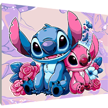 Картина по номерам "Стич розовый"