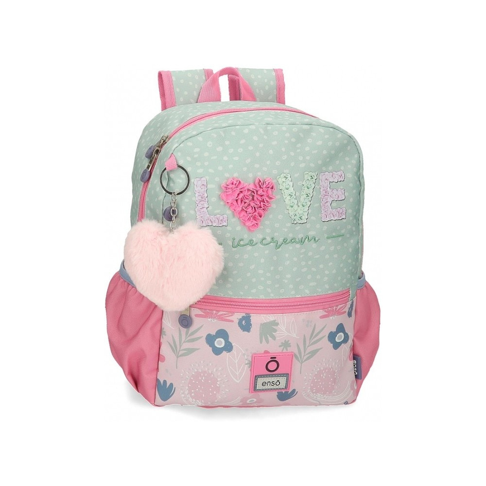 Рюкзак детский "Love ice cream", M, зеленый, розовый