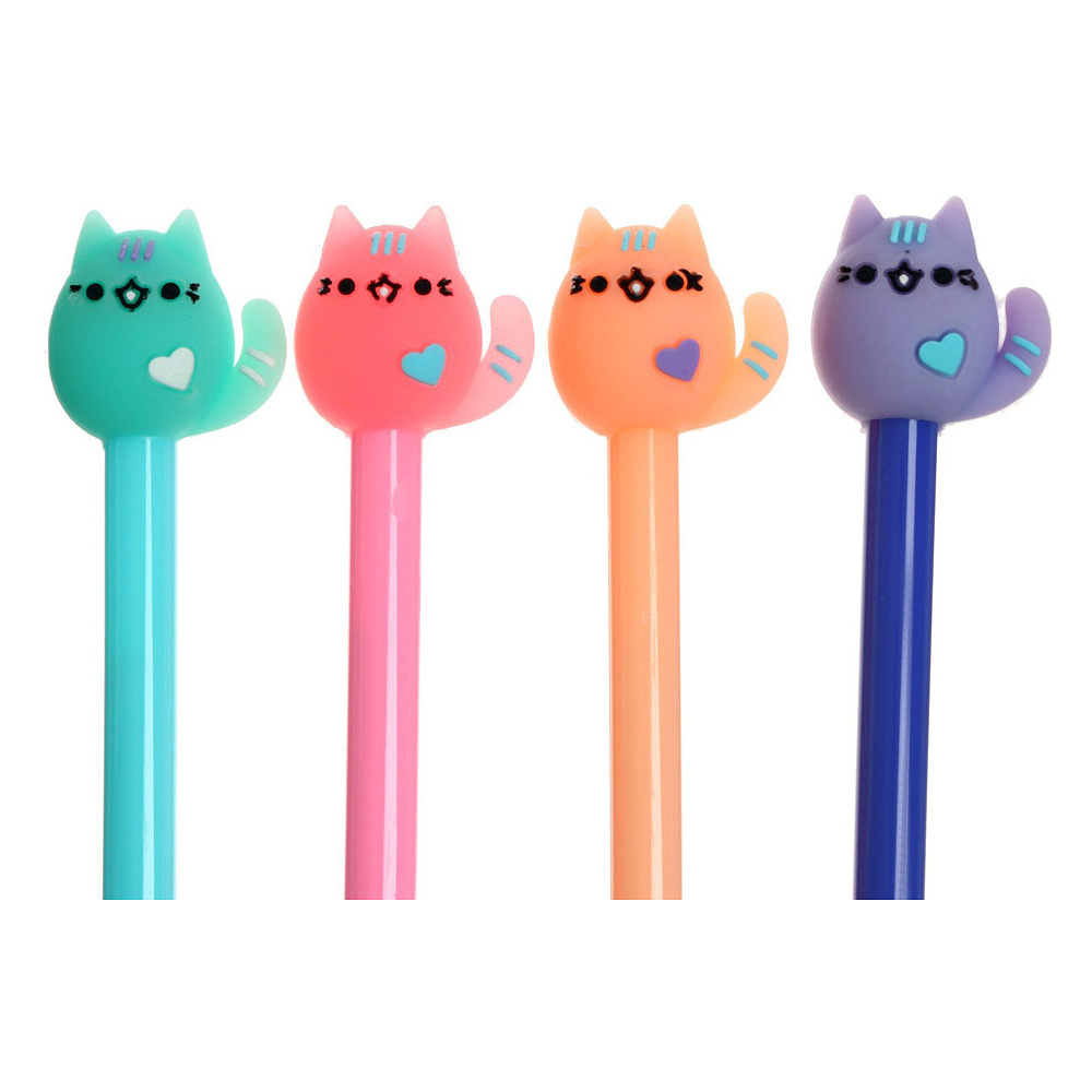 Ручка гелевая "Кошка", 0.5 мм, ассорти, стерж. черный - 3