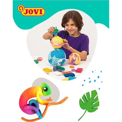 Пластилин для детской лепки "JOVI", 6 цветов, неон, растительный - 2