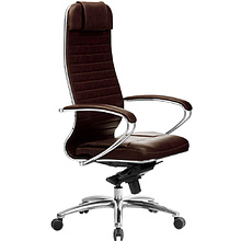 Кресло для руководителя "Samurai KL-1.04", экокожа, металл, темно-коричневый