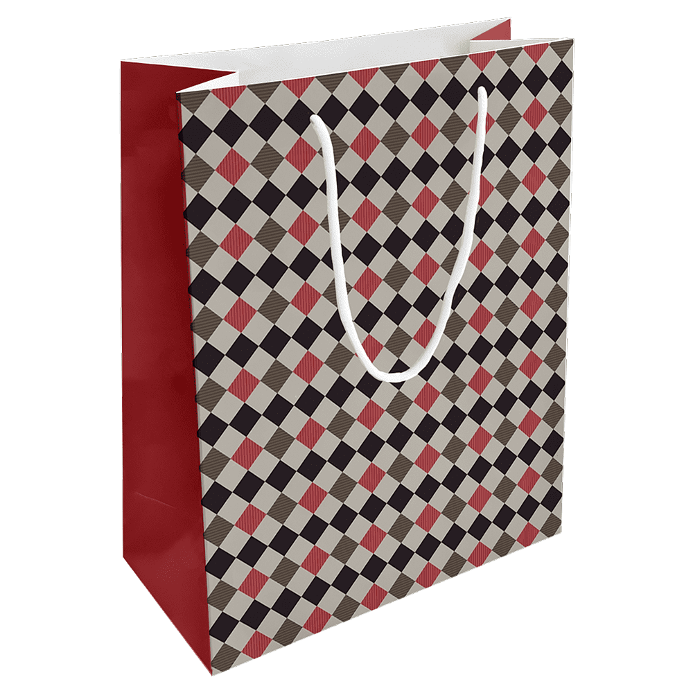 Пакет бумажный подарочный "Cage", 25х32х12 см, красный