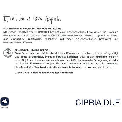 Ваза стеклянная "Cipria", 11 см, оранжевый, кремовый - 7