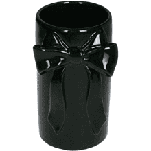 Ваза керамическая "С бантом", 11.5х10.5х18.4 см, черный