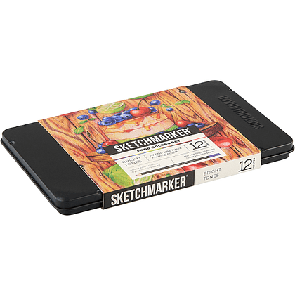 Карандаши цветные "Sketchmarker Еда", 12 цветов, жестяной пенал - 3