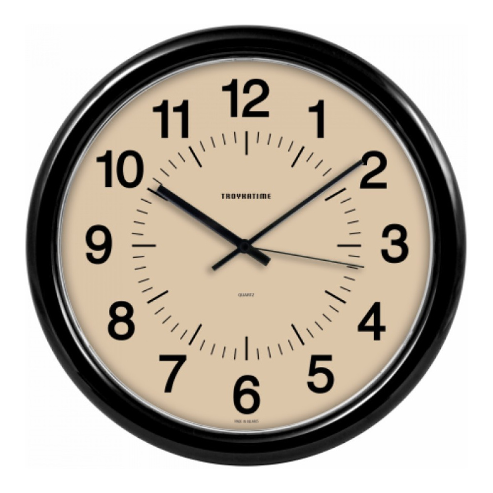Часы настенные круглые "21200281", пластик, черный