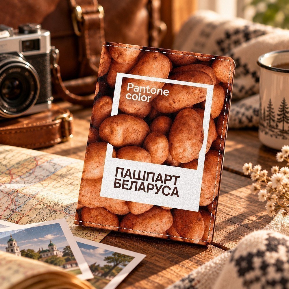 Обложка для паспорта "Pantone", натуральная кожа, разноцветный - 2
