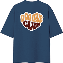 Футболка унисекс "Шпиц. Dog love club", XS-S, хлопок, оверсайз, джинсовый